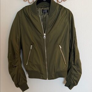 Topshop Khaki Green Bomber Jacket